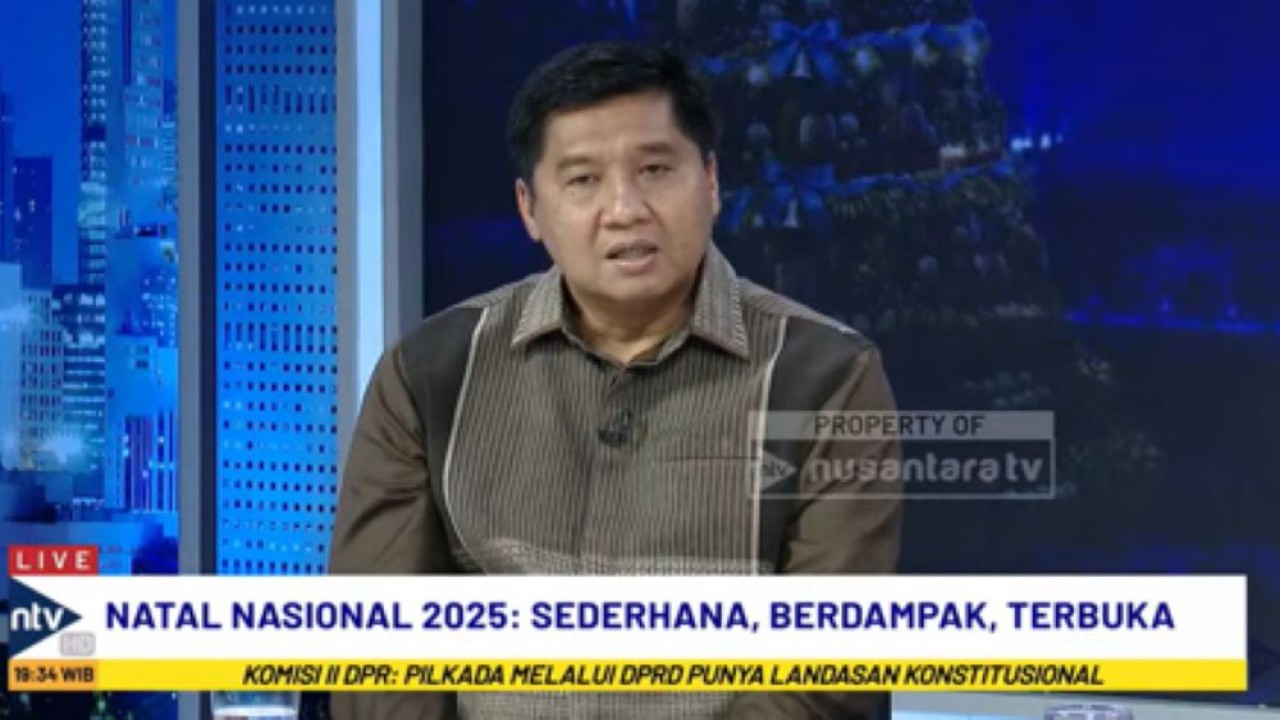 Ketua Panitia Natal Nasional 2025 sekaligus Menteri Perumahan dan Kawasan Permukiman (PKP) Maruarar Sirait dalam wawancara khusus bersama Nusantara TV