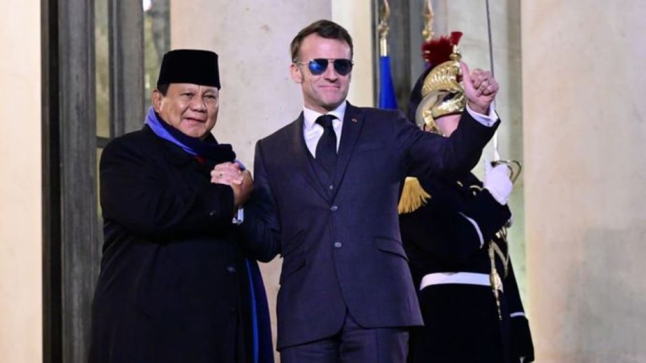 Presiden Prabowo Subianto memenuhi undangan jamuan santap malam pribadi Presiden Prancis Emmanuel Macron. (Foto: Istimewa)