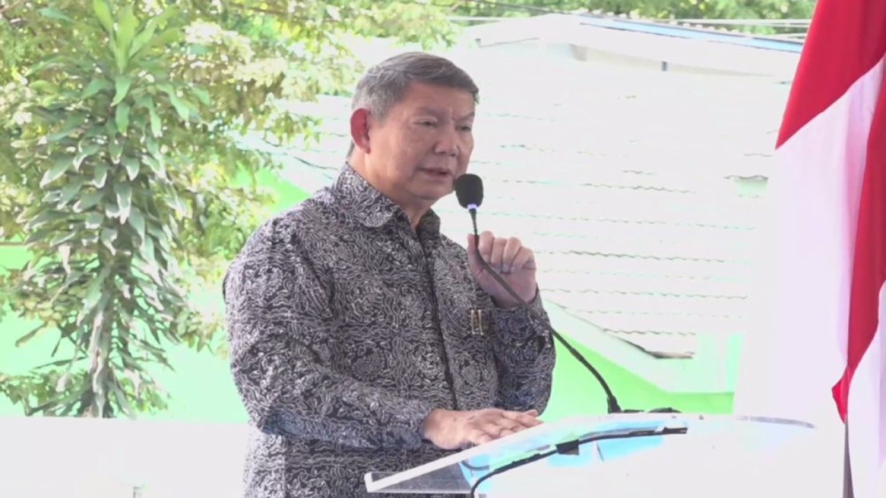 Ketua Satuan Tugas (Satgas) Perumahan Hashim Djojohadikusumo dalam Pencanangan Pembangunan Hunian dalam Rangka Mendukung Program 3 Juta Rumah di Stasiun Manggarai, Jakarta, Senin (16/3/2026). (Foto: Dok/Istimewa/Bakom RI)