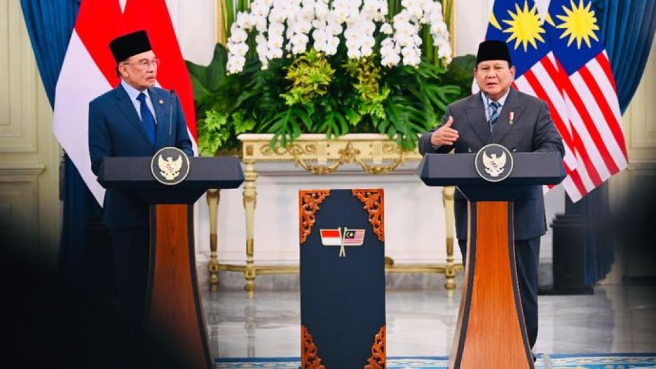 Prabowo Subianto dan Perdana Menteri (PM) Malaysia Anwar Ibrahim (Sekretariat Presiden)