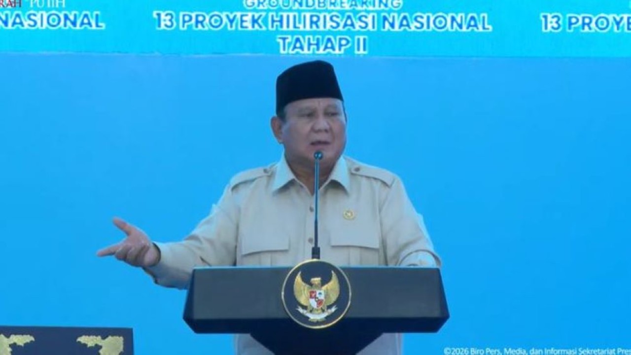 Prabowo Subianto, meresmikan pembangunan 13 proyek hilirisasi tahap kedua yang tersebar di sejumlah wilayah Indonesia (Istimewa)