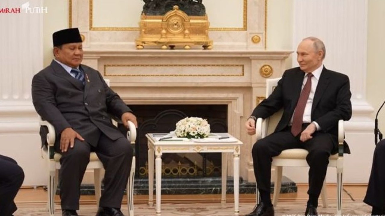 Pertemuan Presiden Prabowo Subianto dan Presiden Rusia Vladimir Putin di Moskow. (Foto: Istimewa)