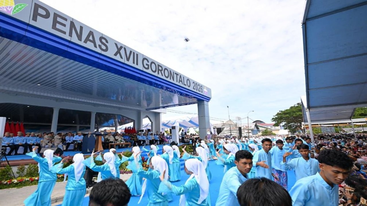 Presiden Prabowo menghadiri puncak PENAS Petani dan Nelayan XVII Tahun 2026 di Gorontalo. (Foto: BPMI Setpres)