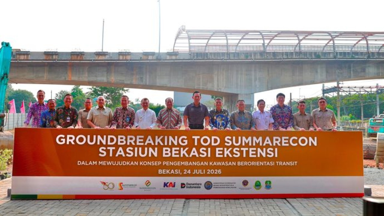 Menko AHY resmikan groundbreaking Stasiun Bekasi Ekstensi. (Istimewa)