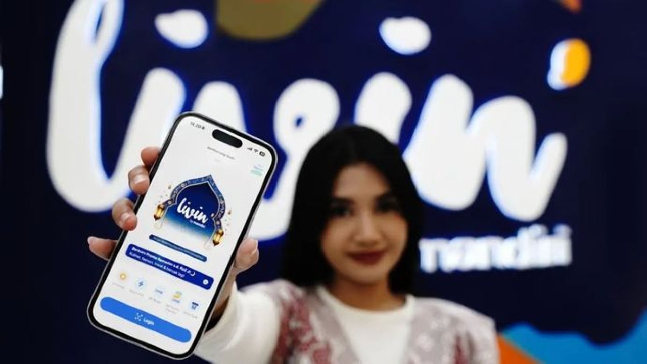 Ilustrasi super apps Livin' by Mandiri. (BMRI) (Antara)