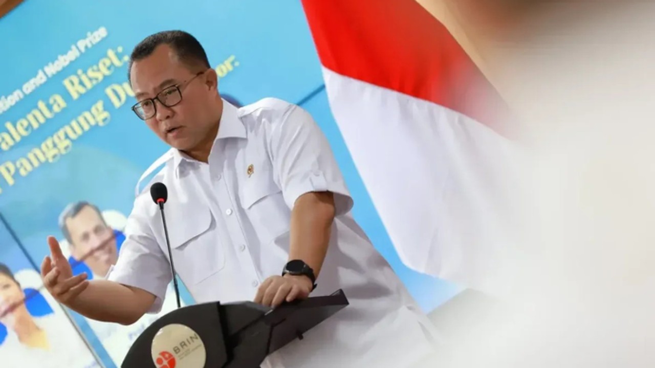 Kepala Badan Riset dan Inovasi Nasional (BRIN) Arif Satria dalam kegiatan Open Talk BRIN Goes to Global Recognition and Nobel Prize bertajuk “BRIN Menjemput Talenta Riset: Dari Sekolah hingga Panggung Dunia” di Jakarta, Senin (20/4/2026). ANTARA/HO-B (Antara)