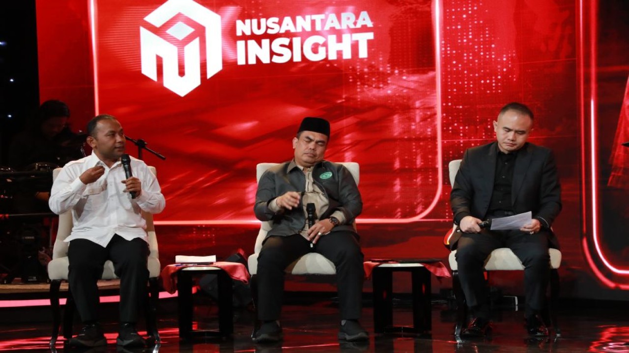 Praktisi sekaligus kreator konten hukum dan ekonomi Gema Goeyardi (kanan) saat menjadi narasumber program "Suara Nusantara" di Nusantara TV pada 12 Agustus 2026. (Foto: Dok/NTV)