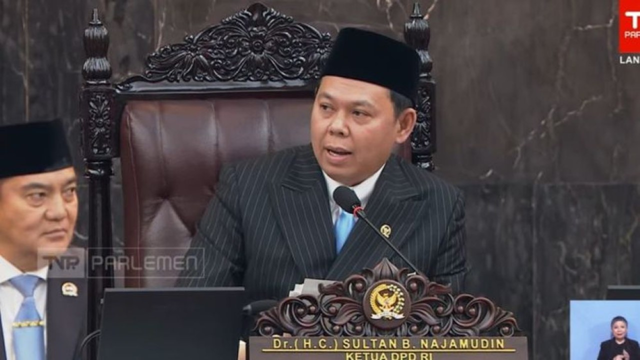 Ketua DPD RI Sultan Bachtiar Najamudin. (Foto: YouTube TVR Parlemen)