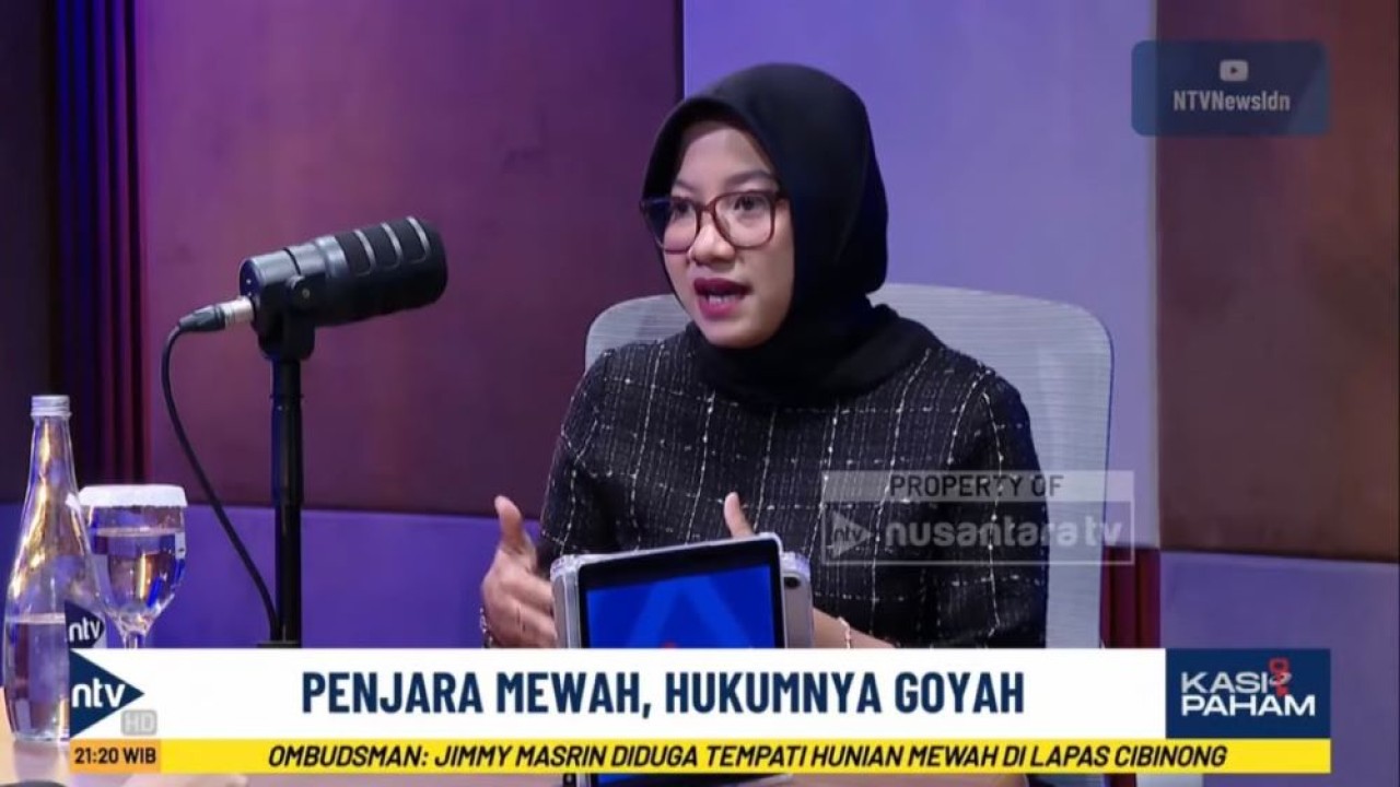 Plt Koordinator Indonesia Corruption Watch (ICW) Almas Sjafrina dalam program KASIPAHAM di Nusantara TV